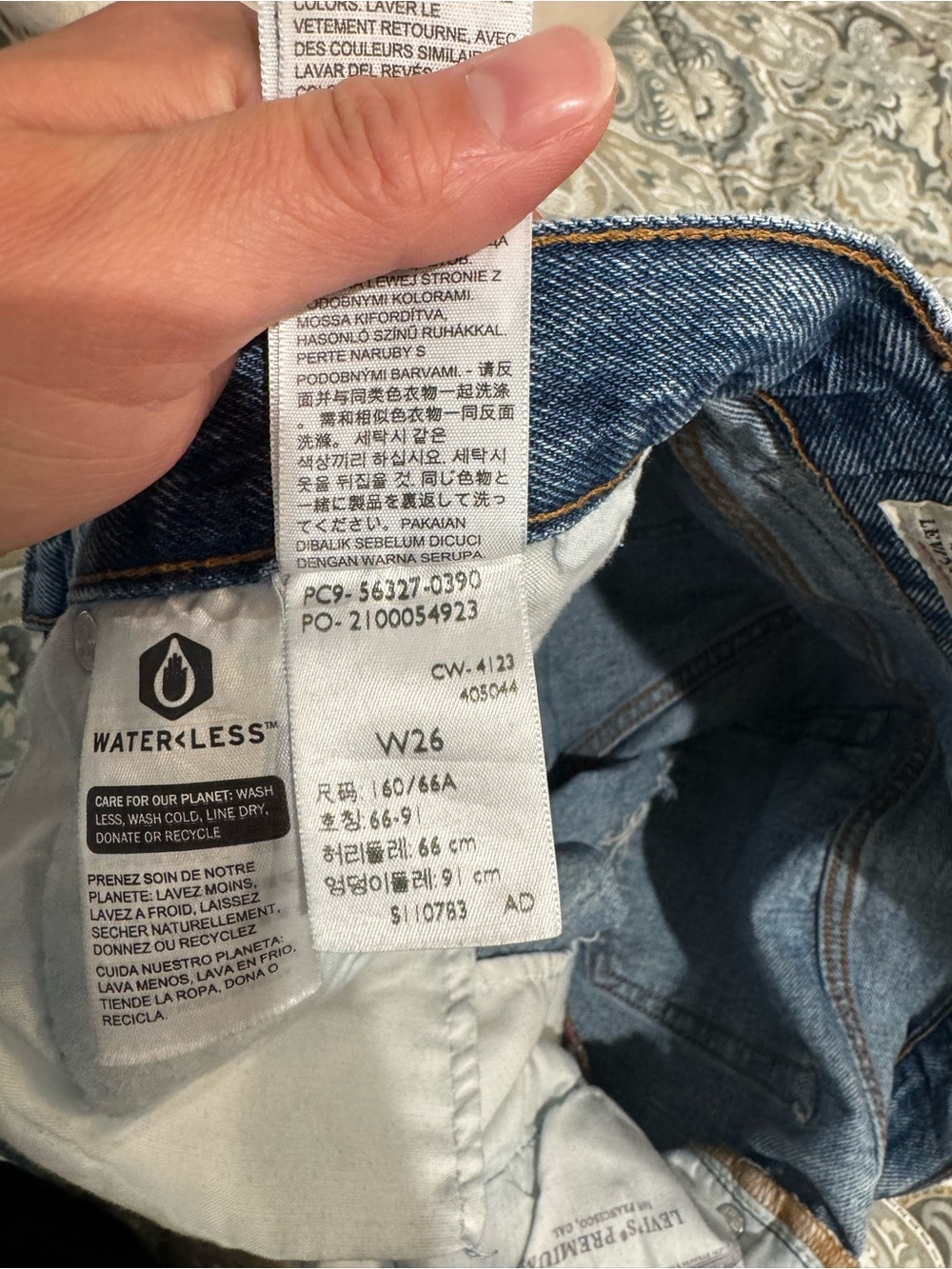 Levi's Distressed High-Rise Cutoff Denim Shorts - Light Blue Wash - Picture 3 of 5